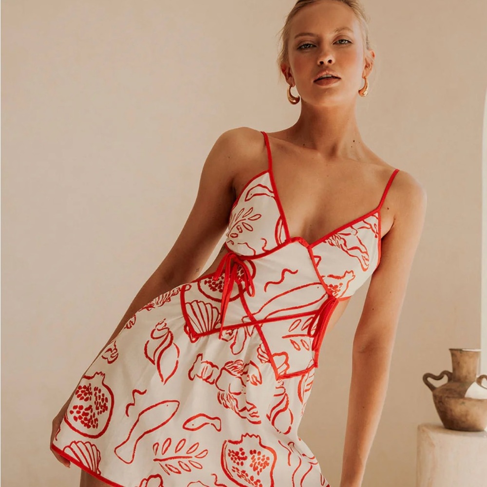 Sabo Skirt Red and White Mini Dress